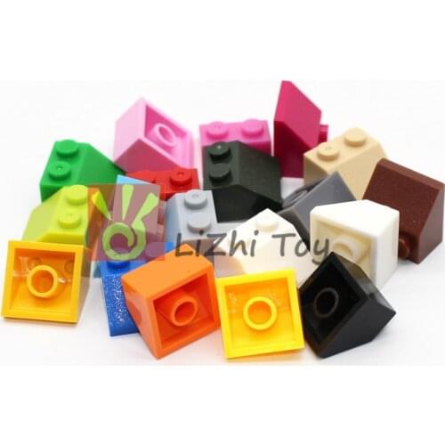 MOC Slope Brick 2*2 3039 DIY Enlighten Block Bricks Compatible with Assembles Particles 100pcs