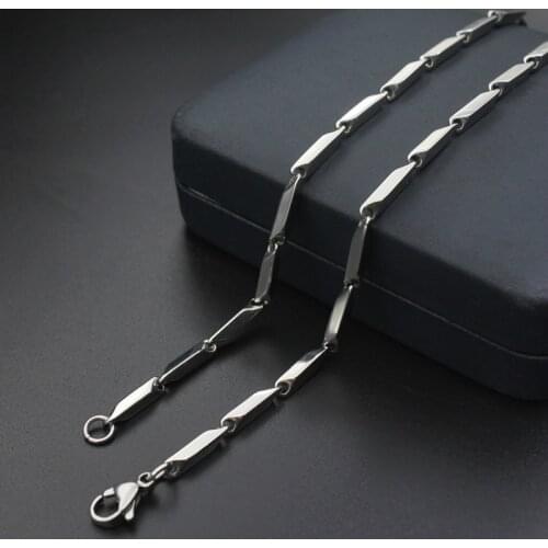 Fashion Silver color rhombus Chain 2mm 3mm 4mm Stainless Steel box Necklace Chain For women men locket pendant