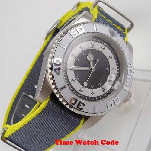 40mm Automatic Mens Wristwatch Black Dial Sapphire Glass Date Indicator Cyclops Nylon Strap Mechanical Watches Ceramic Bliger