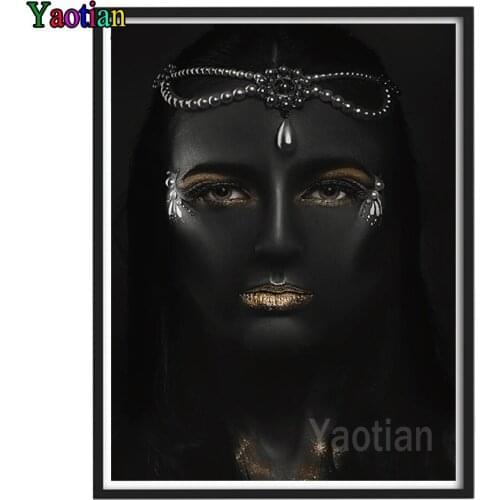 5D Diy Diamond Embroidery Full Square Round Drill Cross Stitch Kit Diamond Painting Mosaic Modular African Woman Home Decor