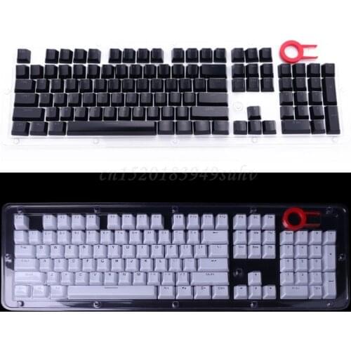 104 Keys Layout Low Profile Keycaps Set for Mechanical Keyboard Backlit Crystal Edge Design Cherry MX With Key Caps Puller