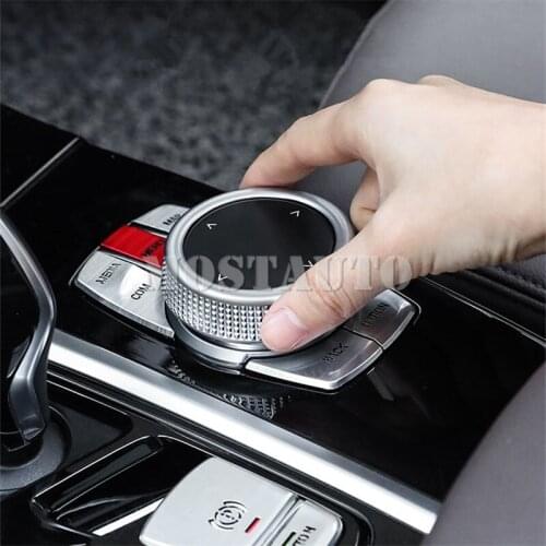 For BMW X3 X4 G01 G02 Inner Console iDrive Multimedia Knob Trim Cover 2018-2020 1pcs Silver/Red Car Accessories Interior