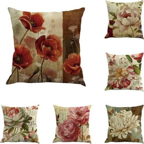 Luxury Flower Cushion Covers 45x45 cm Polyester 1 Piece Throw Pillow Cover for Car Chair Party Hotel Square Pillowcase Wholesale