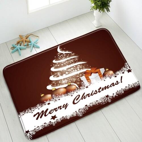 Christmas Festival Non-Slip Bath Mats Indoor Floor mat Bedroom Kitchen Doormat Washable Floor mat Absorbent Carpet Home Decor