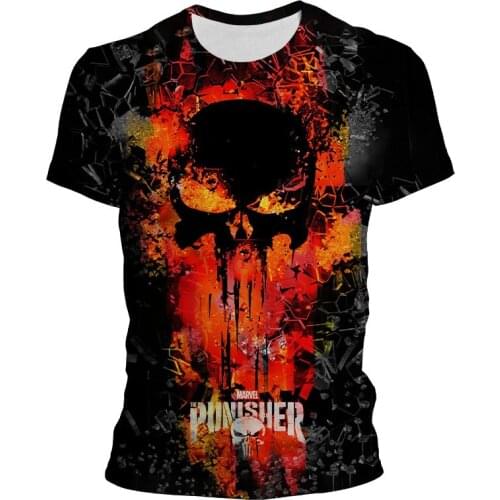 Marvel New 2021 Summer 3D T shirt Punisher Boy Girl Kids Fashion Streetwear Men Women Children Printed T-shirt Cool Tops Tee