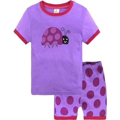 Summer 2018 new cotton childrens wear childrens cartoon baby printing short sleeve + shorts set girls and boys childrens suit