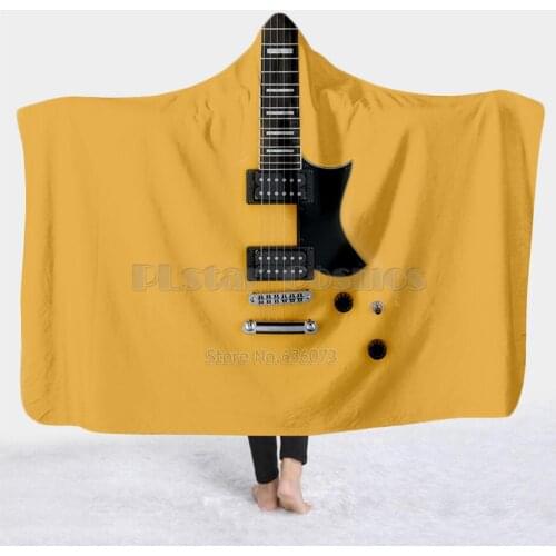 Violin Guitar art Musical instrument Blanket Hooded Blanket 3D full print Wearable Blanket Adults men women Blanket style-8