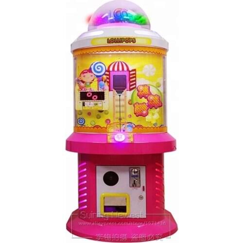 Factory Wholesale Price Amusement Mini Coin Operated Prize Gift Arcade Games Lollipop Candy Vending Machine For Kids