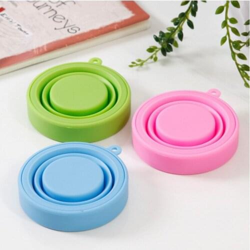 Wholesale 300pcs/lot foldable silicone sup outdoor camping travel folding cup Telescopic Collapsible Retractable drinking cup