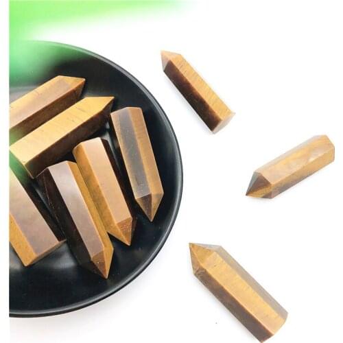 Drop Shipping 1PC Natural Hand Carved Tiger Eye Crystal Point Quartz Healing Energy Stone Home Decor Natural Stones and Crystals