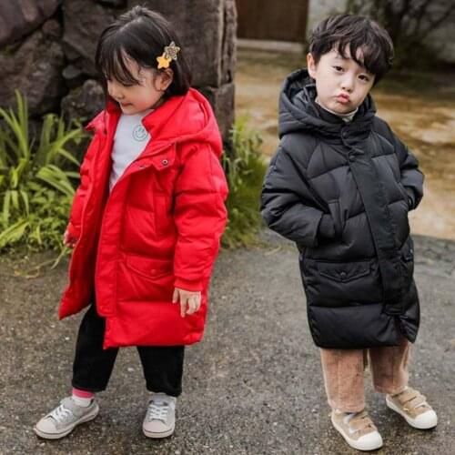 For 3-13Yrs New Boys Girls Winter Down Jacket Outwear Solid Color Children Thick Parkas Boys Girls Winter Warm Outerwear Coat