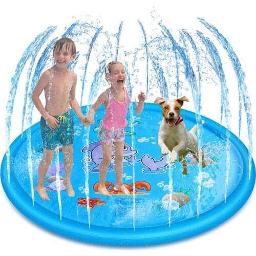 Summer Cool Pet Sprinkler Pad Play Cooling Mat Swimming Pool Inflatable Water Spray Pad Mat Tub Dog Bathtub For Dogs 170*170cm