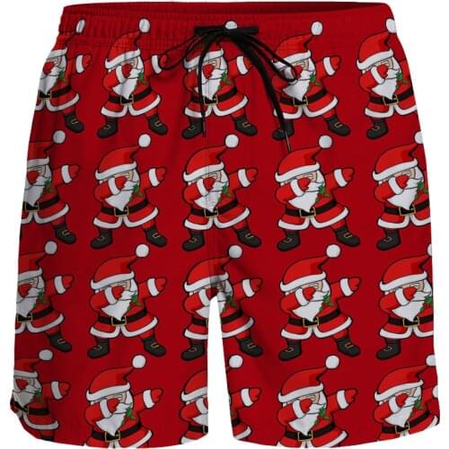 Casual Shorts Men Santa Claus hohoho Printing Fashion Shorts Breathable Quick Dry Surfing Beach Pants Running Sports Shorts