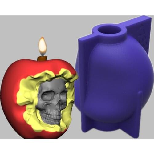 Skull 3D Apple Mousse Silicone Mould Chocolates Pudding Cake Mold DIY Handmade Candle Soap Moulds Cake Decorating Tools 17339