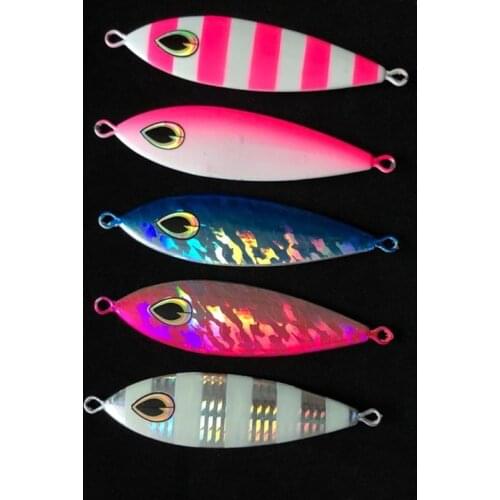 BATTLEBASS Luminous Slow Jigging Spoon Lure 80g100g Metal Jig Lead Fish Sea Bass Fishing Lure Artificial Bait Lead Minnow Lure