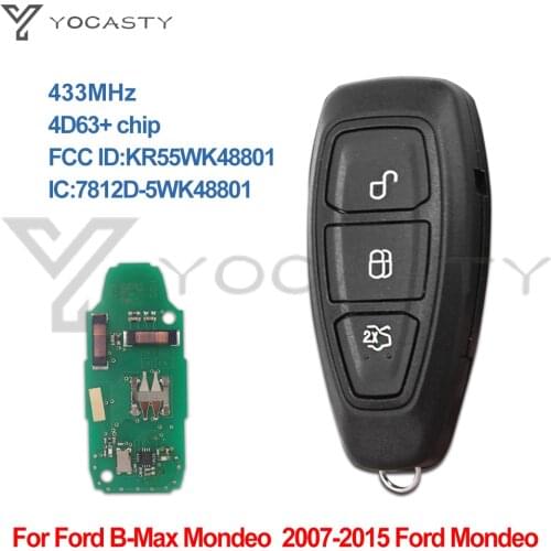 YOCASTY KR55WK48801 3btn smart full Remote car Key 433MHz fob for Ford Kuga Focus C-Max Mondeo Kuga Fiesta B-max S-max Galaxy