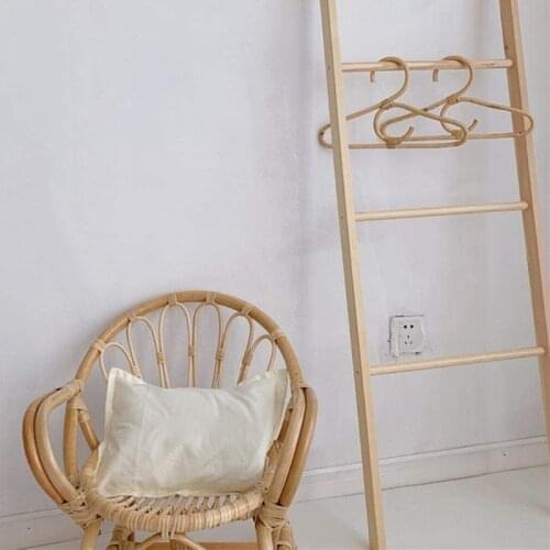 2Pcs Rattan Clothes Hanger Nordic Style Kids Garments Organizer Rack Children Hanger Kids Room Decor Hangers for Clothes