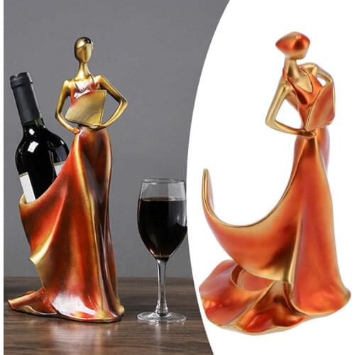 Wine Rack Resin Wine Bottle Rack Stand Modern Girl Figurine Ornaments Wine Holder for Living Room Porch Cabinet