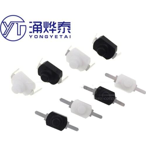YYT 10PCS 1208YD 1288BM 2Pin flat black flashlight switch 2-pin flashlight button