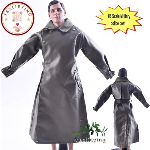 1/6 Scale Clothes Accessories Leather Armygreen DML War II Veyron German Military Police Coat Fit 12 Inch Soldier Action Figure