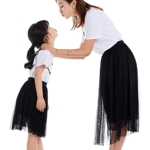 1PC Summer Short Fashion Mother Daughts Clothes Funny Family Look Dress