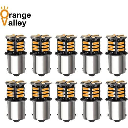10Pcs 1156 BA15S P21W S25 1459 21 LED 7020 SMD Canbus Car Styling Front Turn Signal Lamp Backup Lights White Amber