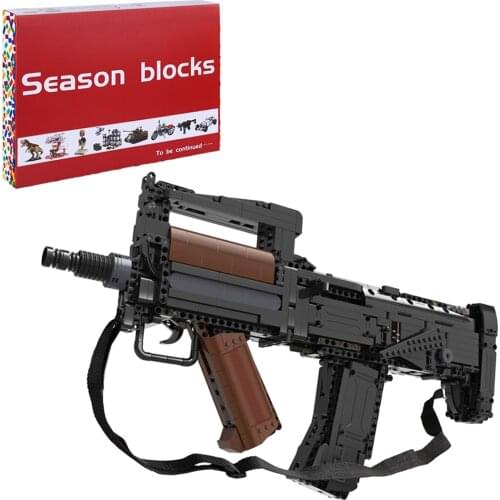1504Pcs Simulation Weapon Model Submachine Blaster Bricks Toy Military Block Assembly Toys Children Birthday Gifts Drop Shipping