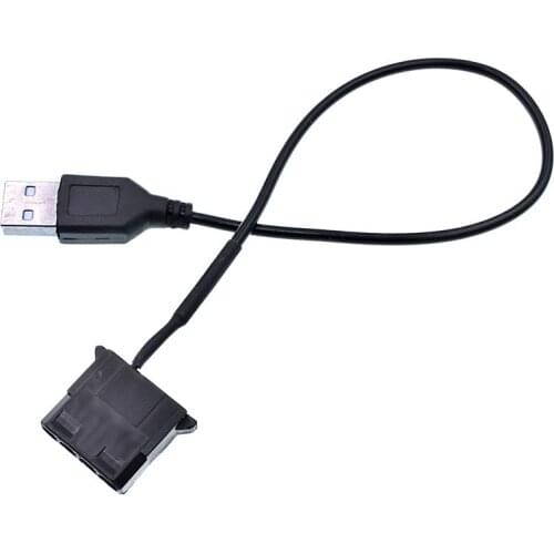2pcs USB to 4 Pin Molex Fan Power Cable Computer Case Adapter Cord 12V 4Pin Female to 5V USB Male USB Adapter Cable HY1582