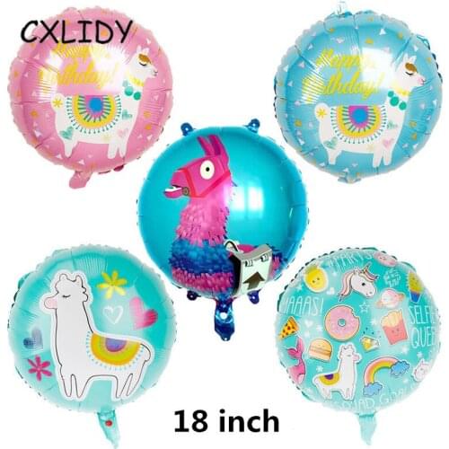 5pcs 18 Inch Alpaca Party Balloon Pinata Carnival Decoration Alpaca Foil Balloon Happy Birthday Party Supplies qq111