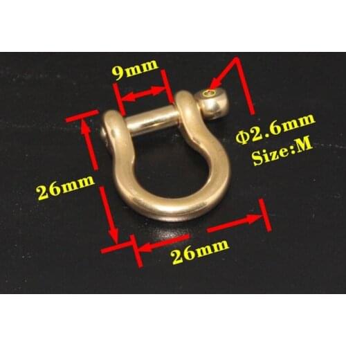5 Pcs 9mm Solid Brass bow Shackle Joint Connect Key Chain Hook