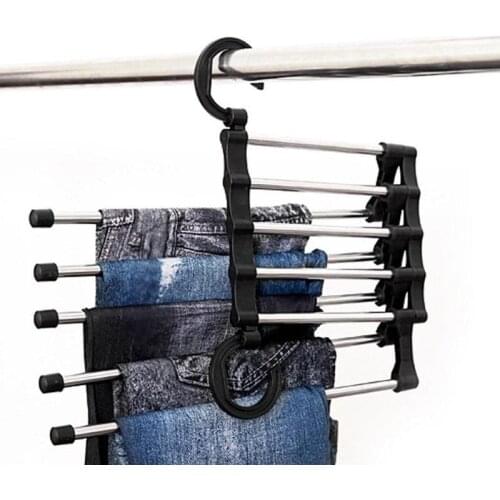 5 In 1 Multi-functional Pant Rack Shelves Stainless Steel Clothes Hangers Newest Fashion Wardrobe Hot Sale Hanger