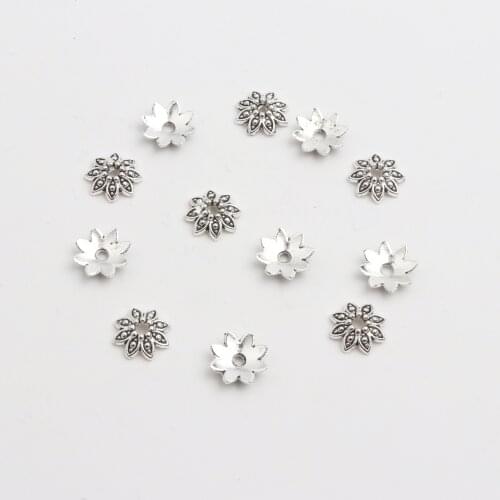 50pcs Antique Sliver Copper Gold Metal Spacer Torus Flower Shape Alloy Bead Caps For Jewelry Findings Charms Necklace Bracelets