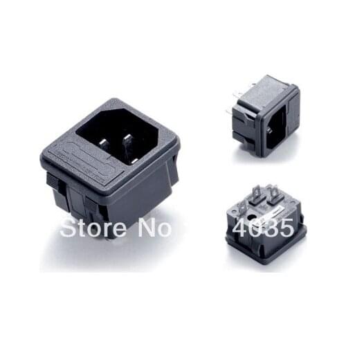 50 pcs/lot UPS Power Outlet IEC INLET with Single Fuse Holder Copper CE C14
