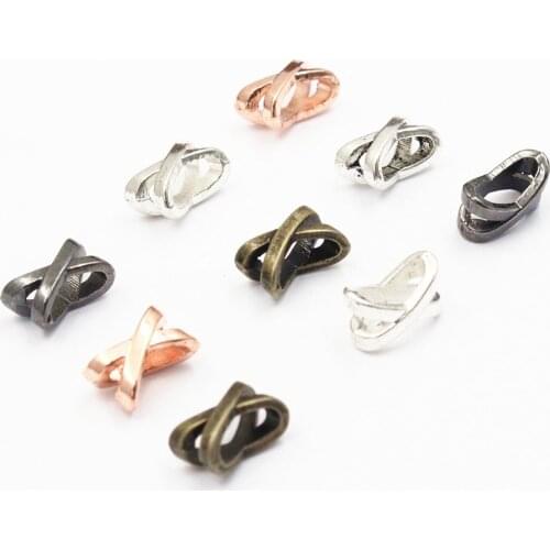 50pcs Fashion Metal Slider Cross Flat Tube For Bracelet Necklace Cord Beads Watch Chain Beads DIY Accessories Hole: Approx 7x3mm