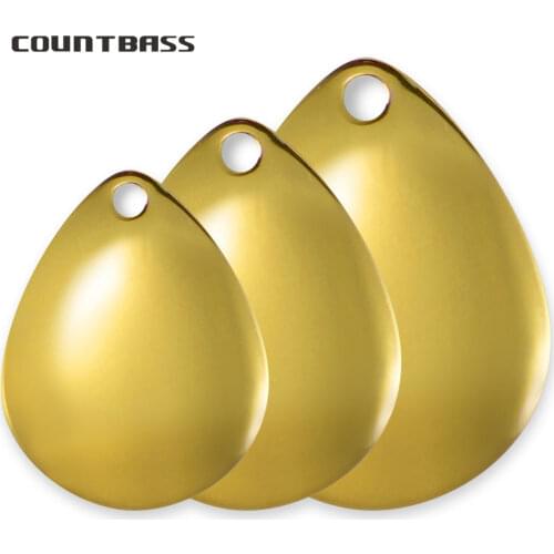 COUNTBASS 50pcs Size 0-4 Gola Plated Steel Colorado Spinner Blades Smooth Finish For Spinnerbaits Fishing Lure Making Parts