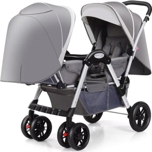 Large Space Baby Stroller Twin Baby Stroller Double Foldable Stroller Can Sit and Lie Down Baby Accessories Kids Accessories