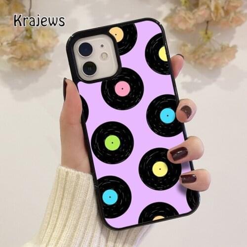 Krajews vinyl record style coque Phone Case for iPhone 12 mini 5 6S 7 8 PLUS X XS XR 11 PRO MAX SE 2020 Back Cover Funda Shell