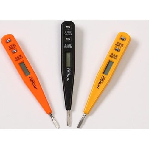 Digital Voltmeter Socket Wall Power Outlet Detector Sensor Tester Pen Electric Indicator Voltage Tester Pen AC/DC 12V-220V 130cm