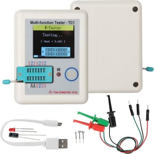 1.8 inch TCR-T7 LCR-TC1 Transistor Tester Multimeter Colorful Display For Diode Triode MOS/PNP/NPN Capacitor Resistor Transistor
