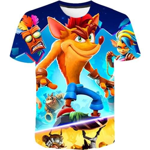 Japanese Games Crash Bandicoot Summer Men Women 3D Printed Short-Sleeved Funny Animal Tshirt Casual Oversized T Shirt Streetwear