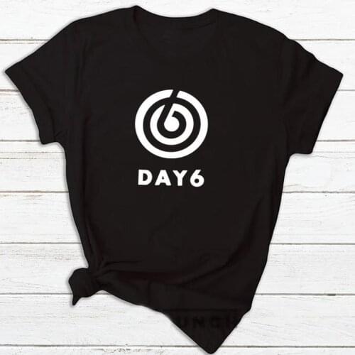 Unisex Korean Fashion Tshirt Short Sleeve T-shirts with Print Camiseta Mujer Day 6 T Shirt Women Men Day6 Kpop T-Shirt