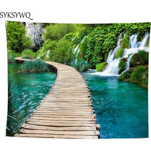 Forest scenery tapestry wall hanging dorm decor river wall cloth drop shipping wall carpet new