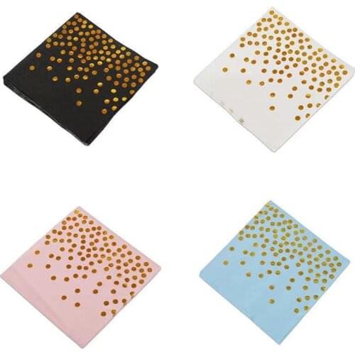 Hot Stamping Dots Black Blue White Series Paper Towels Party Decoration Disposable Party Supplies Wedding Decor