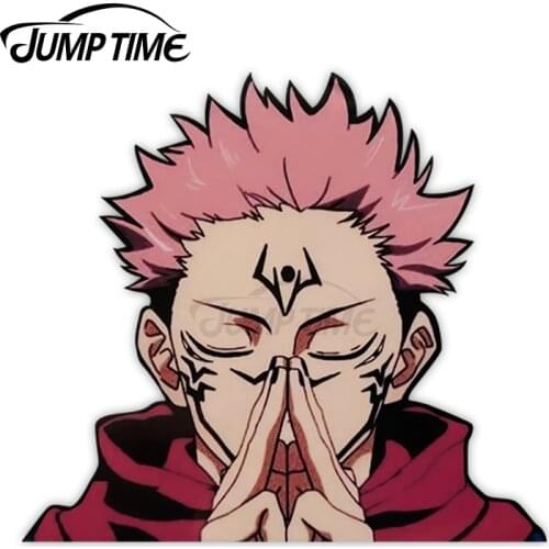 JumpTime 13 x 5.8cm For Sukuna Peeker Anime Car Sticker Window Motorcycle Decal 3D Cartoon Car Styling Waterproof Accessories