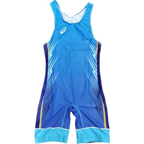 Print Wrestling Suit Freestyle Competition Training One-piece Wrestling Suit Children Adult Nylon High Stretch Wrestling RUS