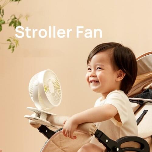 Mini Mute Clip Fan Rechargeable Silent 4 Blades Baby Stroller Fans Portable Air Cooling 3 Speeds Desk USB Fan with USB Output