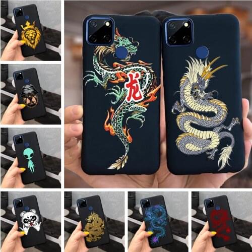 Cool Fashion Dragon Case For Realme C11 C12 C15 C17 Case Luxury Black Soft TPU Back Cover For Oppo Realme C17 C15 C12 C11 Bumper