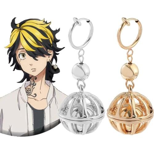 Wholesale Japanese Anime Tokyo Revengers Earring Accessories Gold Sliver Ear Pendant Eardrop for Men Women Cosplay Jewelry