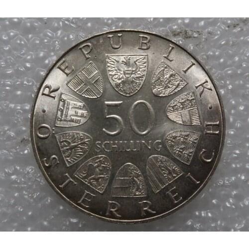 Real Rare Silver Original Coin Collection Austria 1972 50 shilling commemorative large silver coin University of Salzburg
