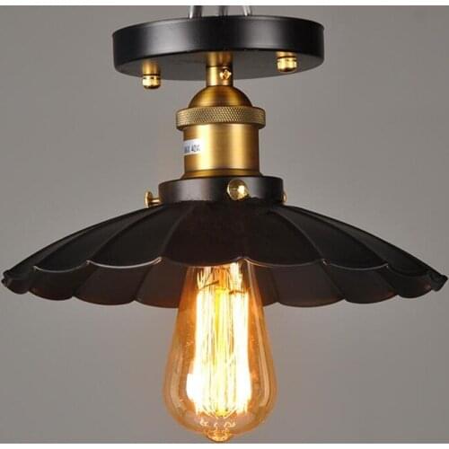 Simple American Village Iron Ceiling Lamp European Corridor Aisle Balcony Creative Round Ceiling Light Free Shipping